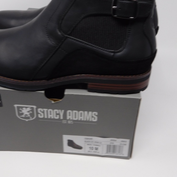 Stacy Adams Men\'s Oskar Plain Toe buckle Chelsea Leather Boots Black Size 10 M main image 13